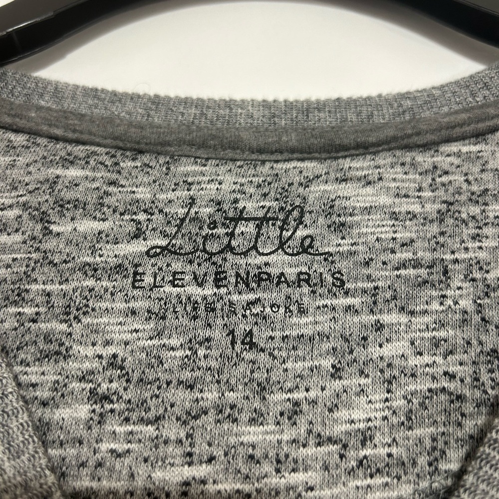 Little Eleven Paris Super Soft Sweatshirt in Gray Sz 14 - Picture 3 of 6